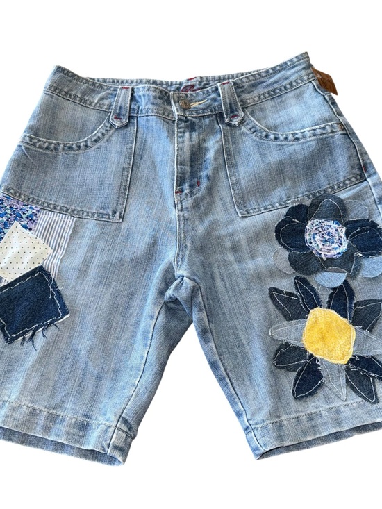 Reworked Pants - Reworked Upcycled Women’s Denim Bermuda Shorts Vintage Zena Premium Size 8